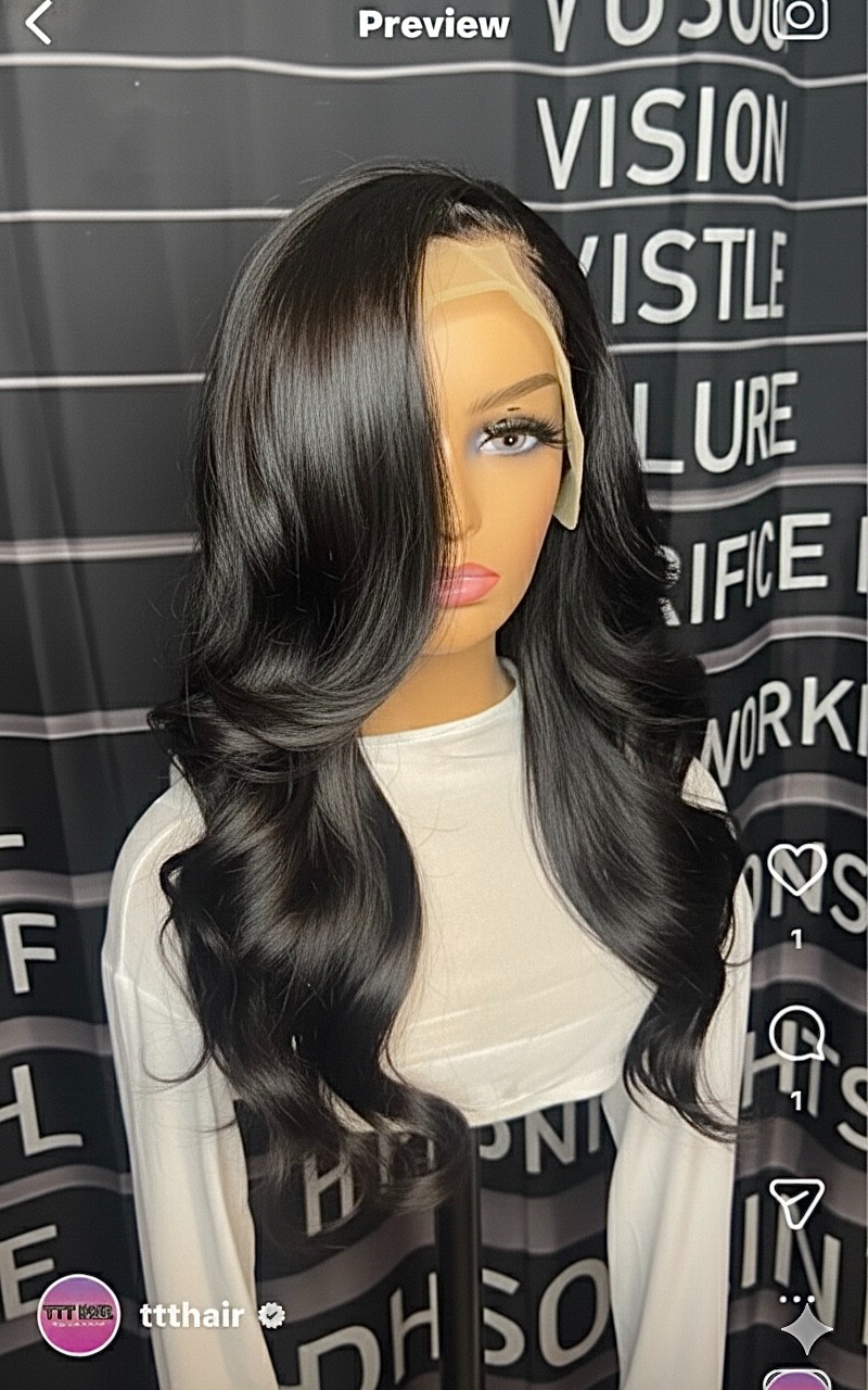 13×4 Custom Lace Front Wig Human Hair Black For Women Vietnamese Hair Straight