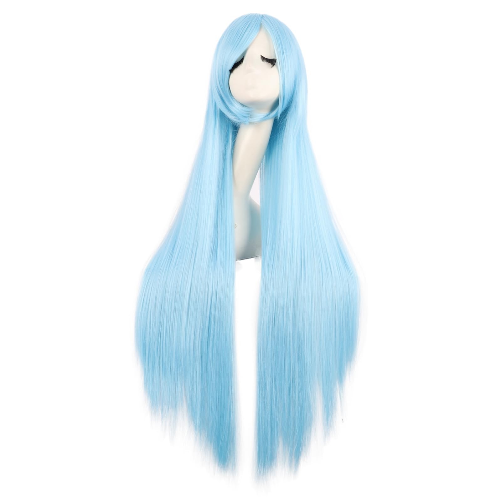 40 Inch/100 cm Anime Costume Long Straight Cosplay Party Synthetic Wig (White…