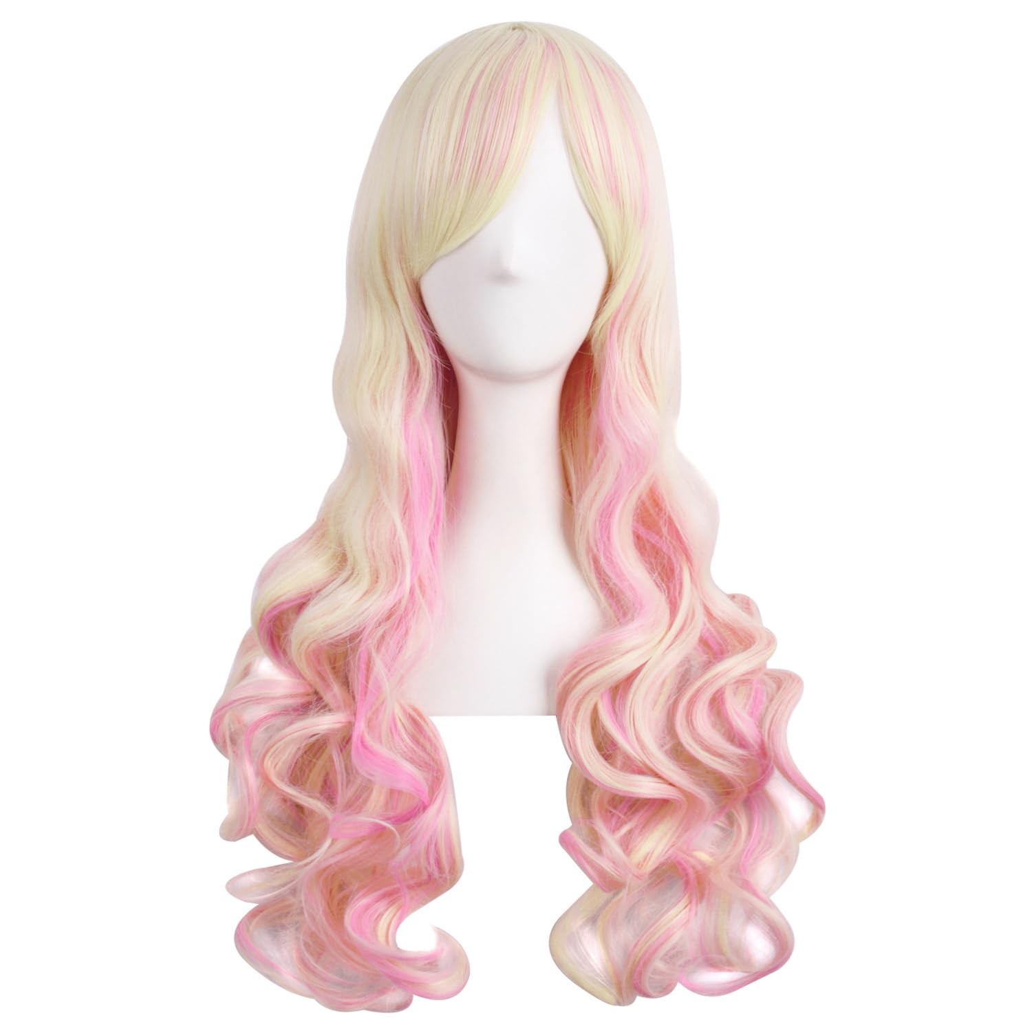 MapofBeauty Multi-color Lolita Long Curly Clip on Ponytails Cosplay Wig