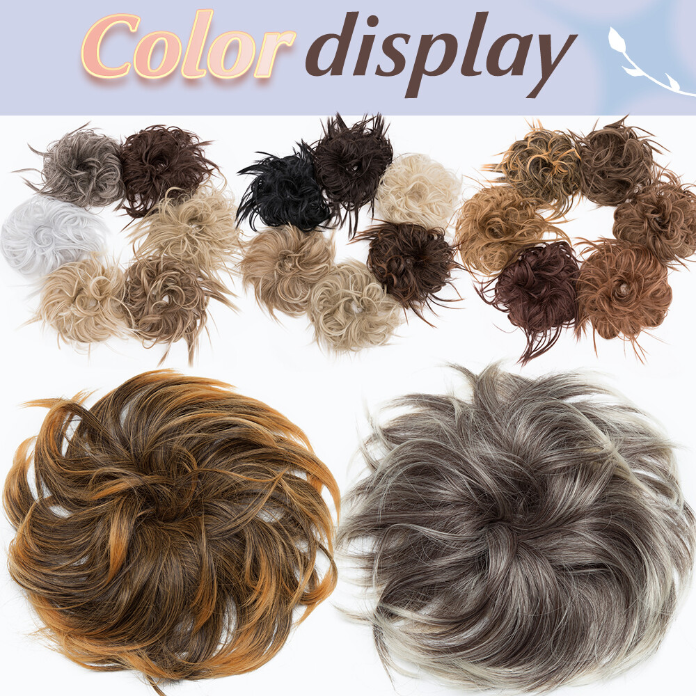 LARGE Real Thick Messy Bun Hair Piece Scrunchie Updo Wrap Extensions as Human US