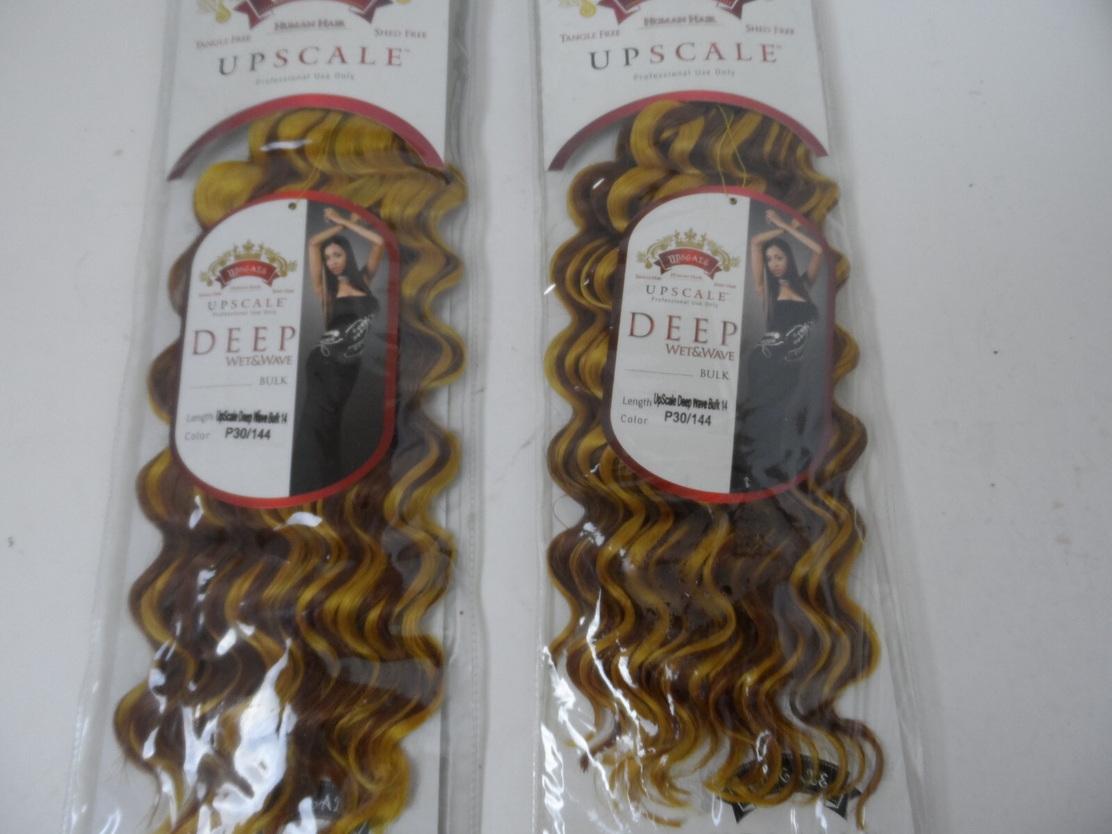 Lot of 2 Upscale 100% Human Hair Quality Wet & Wave – 14” – Color P30/144
