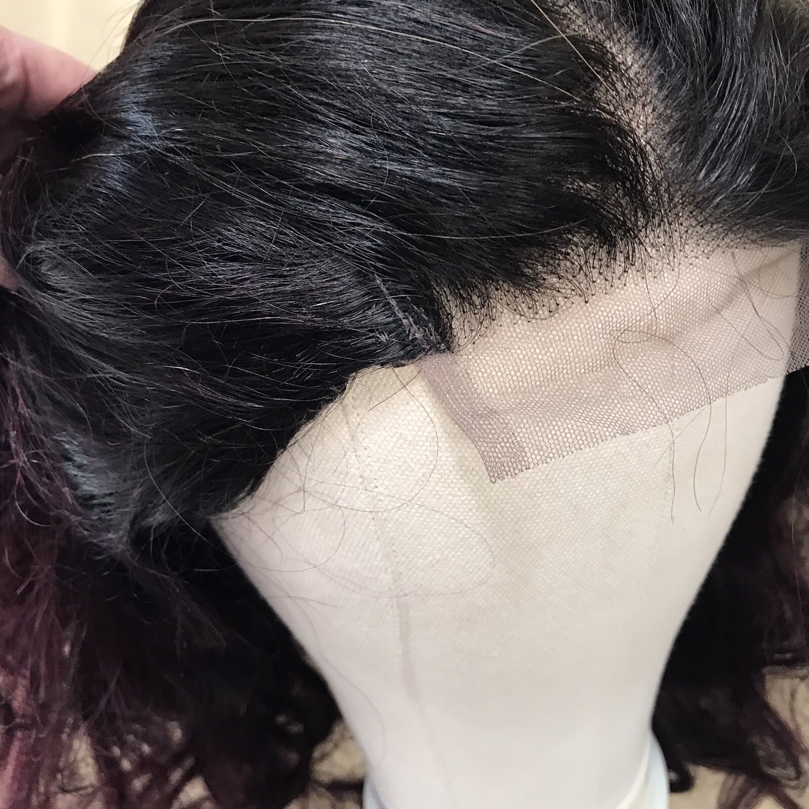20in 4×4 Lace Closure Human hair Wig Bodywave Prepluckle Ombre Burgundy Remy