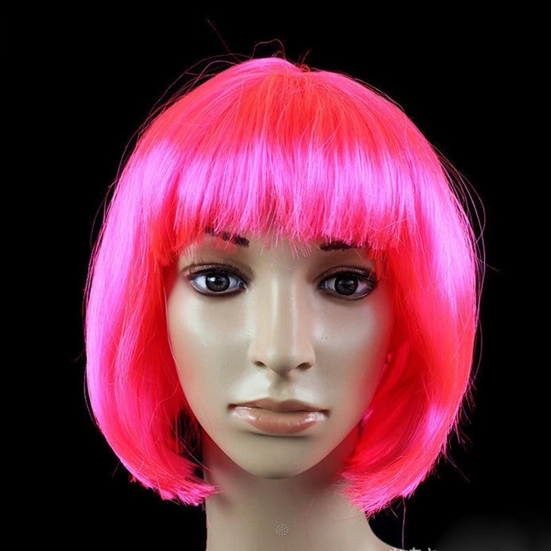 Lady Girl Bob Wig Women’s Short Straight Bangs Full Hair Wigs Cosplay Party USA