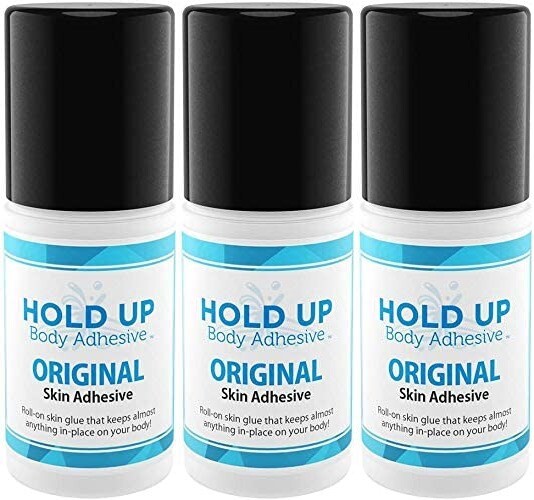 HOLD UP BODY ADHESIVE Panty hose glue socks Butt Glue Roll On It Stays – 3 Pack
