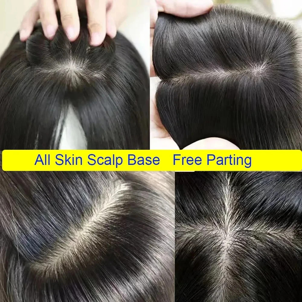 100% human hair Topper 16x18cm Remy Hair Silk Top Hand Tied Hair ready to wear