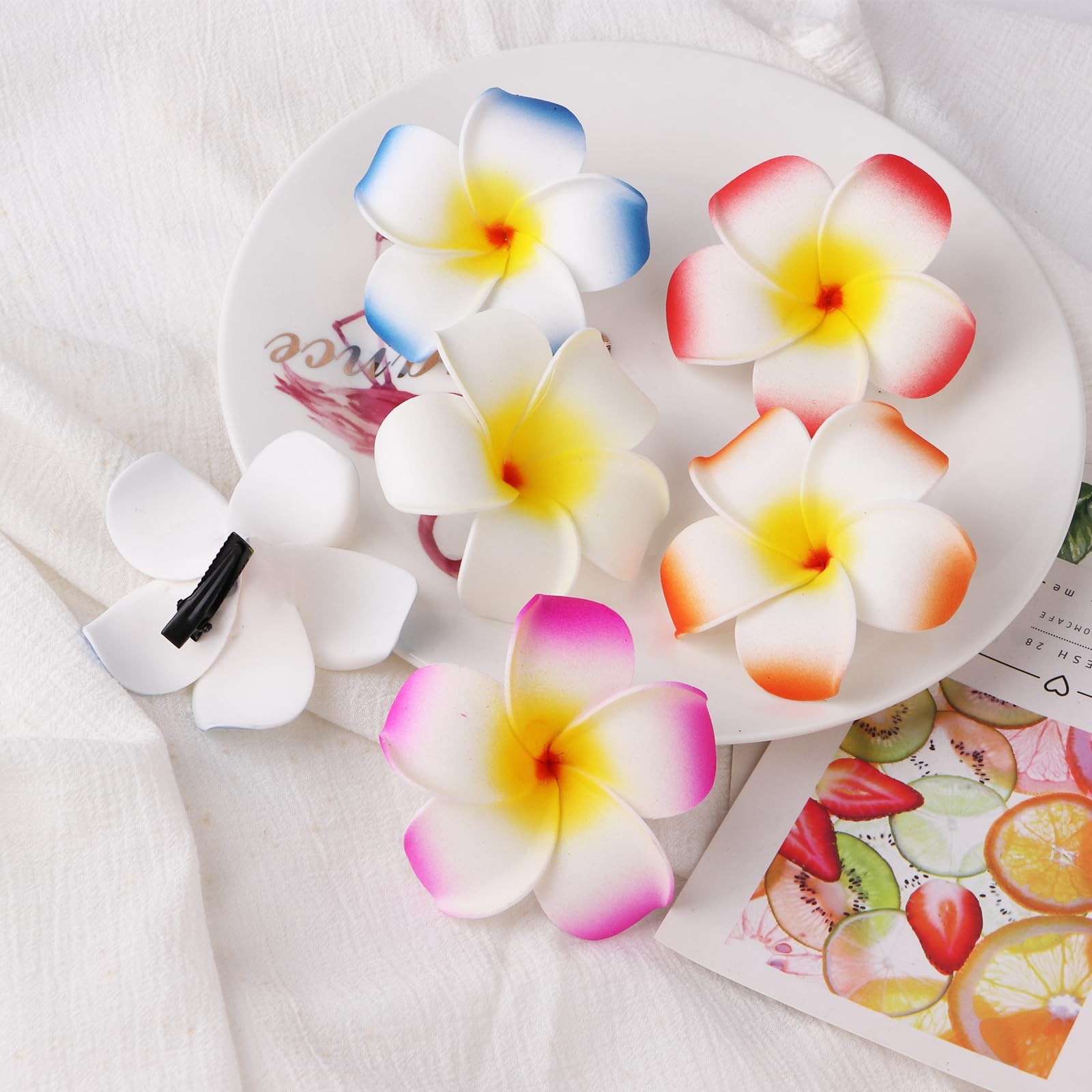 20pcs 2.75 Inch Hawaiian Flower Hair 20 Count (Pack of 1), Inch(20pcs)