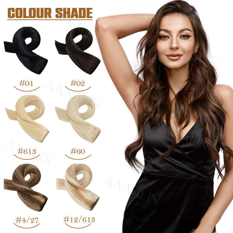 THICK One Piece Clip In 100% Remy Human Hair Extensions Remi 3/4 Full Head Ombre