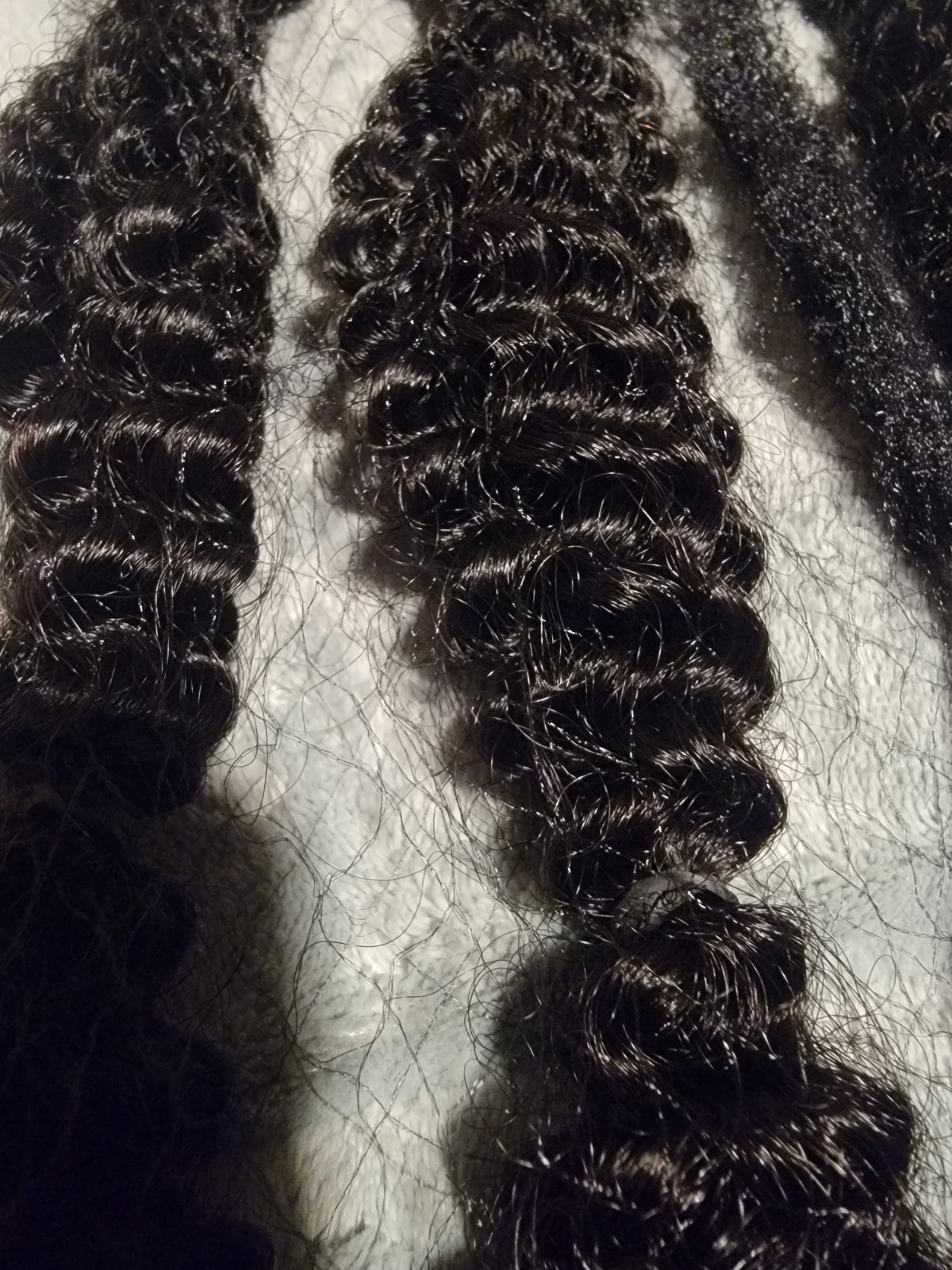 QVR Kinky Curly 3C Bulk Human Hair Spring Twist Extensions 22in Natural Black