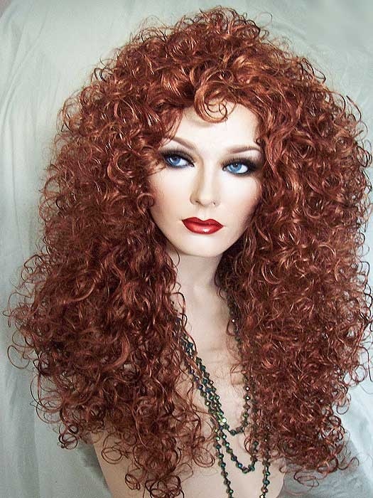 Sexy ” Lioness ” Wig Drag Queen Cosplay Long 28 in Tight Curly Cher Retails $130