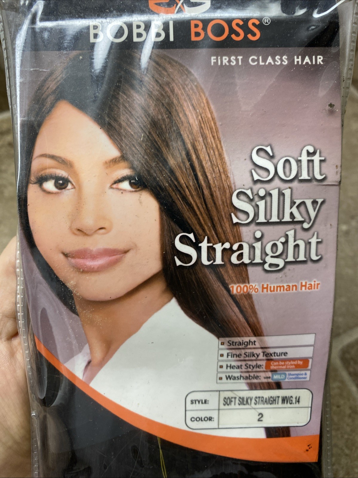Bobbi Boss 14” Soft Silky Straight 100% Human Hair Weaving Color 2 Dark Brown