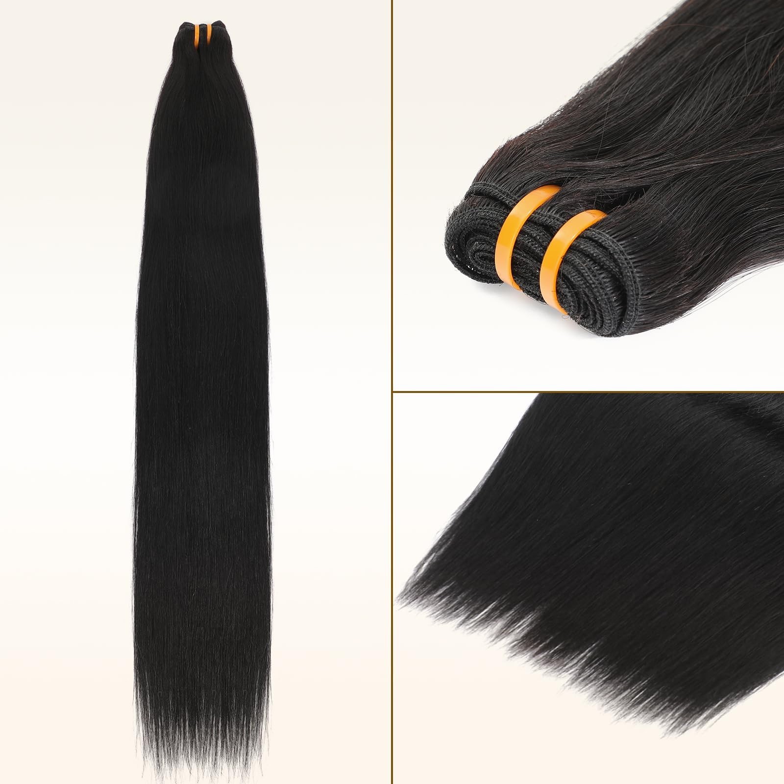 28 Inch Raw Straight Human Hair Bundle – Triple Lifespan, No Tangle, Virgin Remy