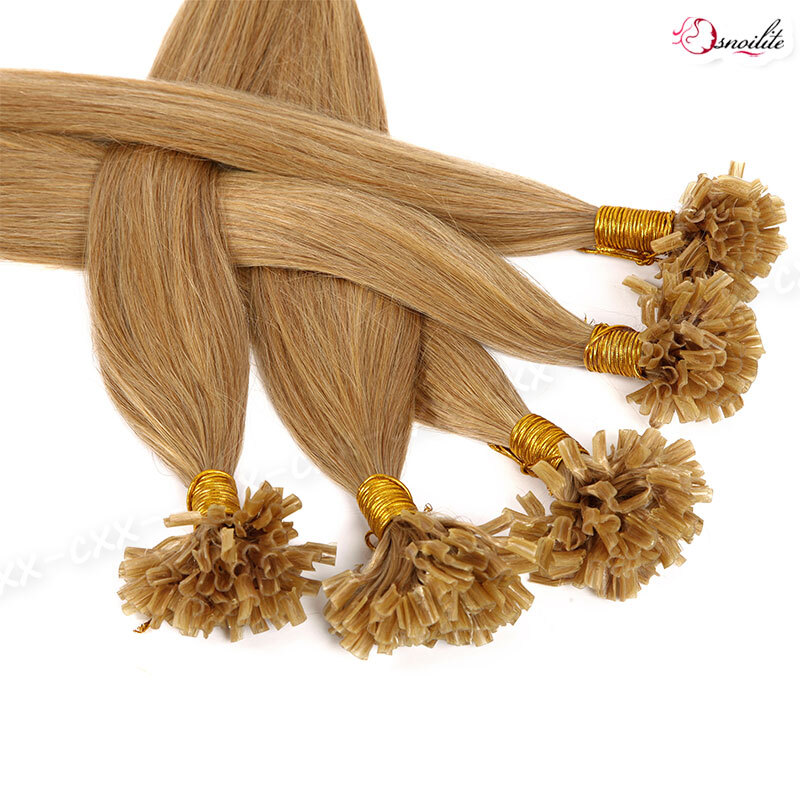 200 Pre Glue Bond U Nail Tip Straight Remy Human Hair Extensions Pre Bonded Glue