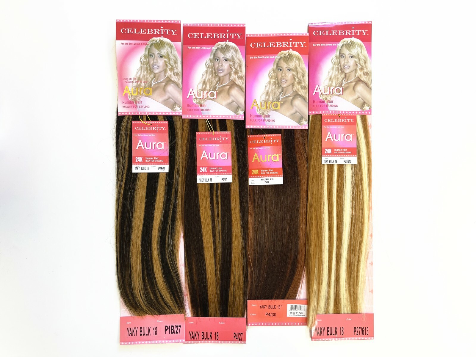 Blended Human Hair Yaki Bulk Straight for Braiding 16-20”(32 Colors)