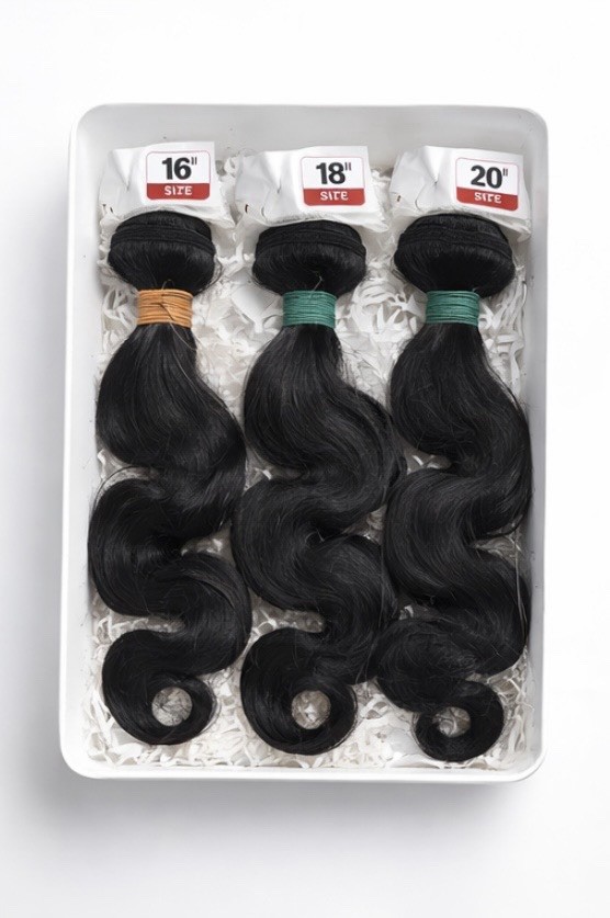 Brazilian Body Wave Human Hair Bundles 16 18 20 Inch Natural Black Remy Weave