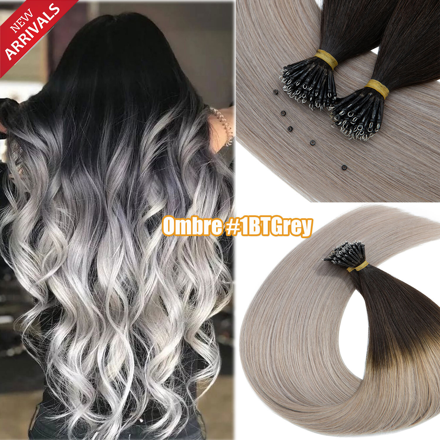 14″-24″ Nano Ring Hair Extensions Nano Bead 100% Real Remy Human Hair THICK 200S