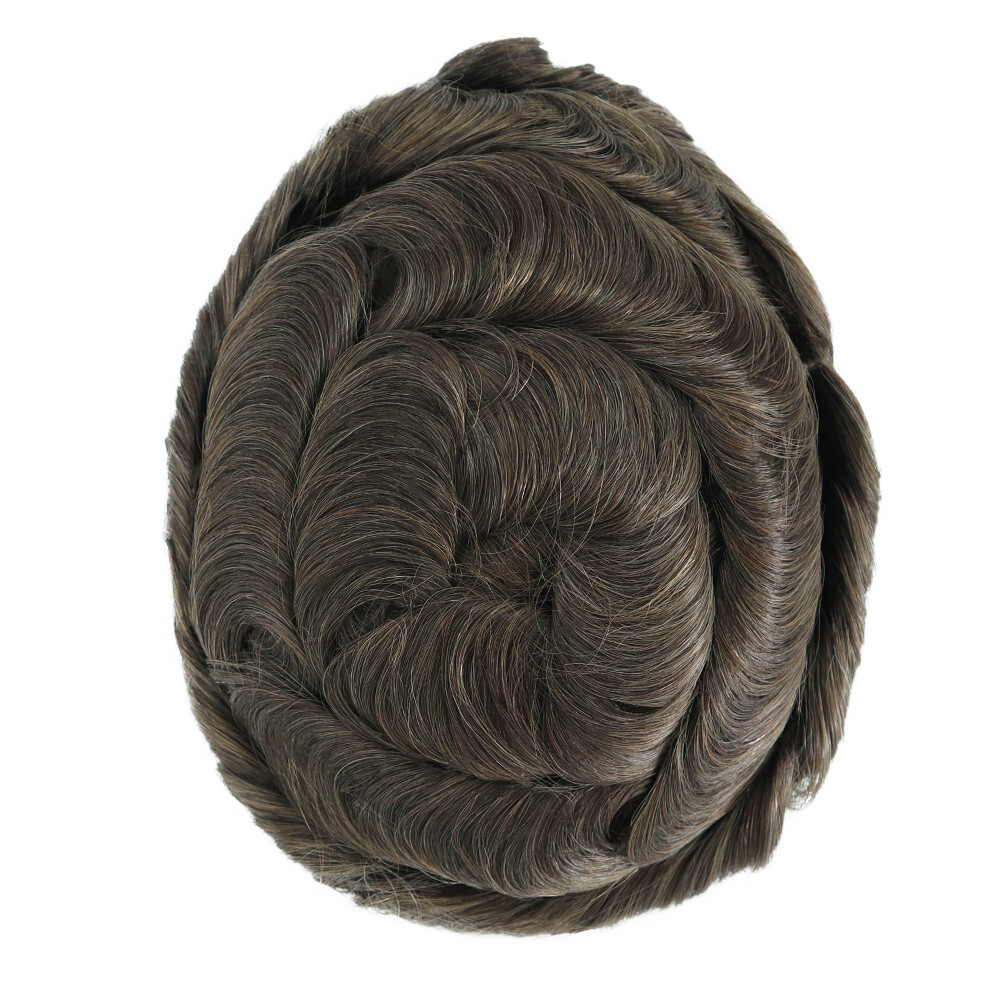 Toupee For Mens Hairpiece Lace Hair System Replacement Poly Skin Around Gent Wig