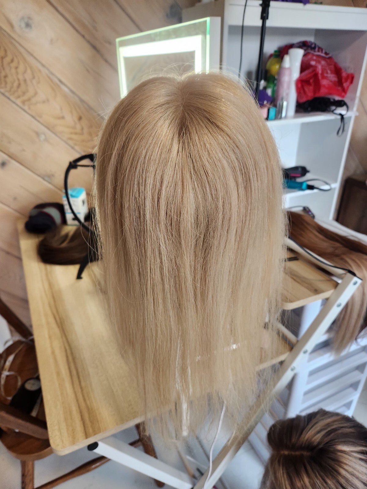 3×5 Silk Base Remy Human Hair Topper Low Density 14 Inches In Blonde.