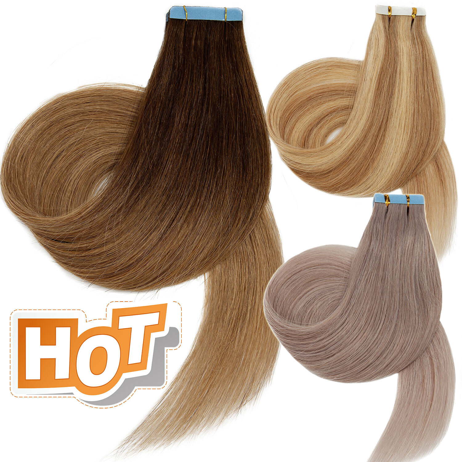 Thick Russian Tape In Remy Human Hair Extensions Skin Weft 10PCS-80PCS FULL HEAD