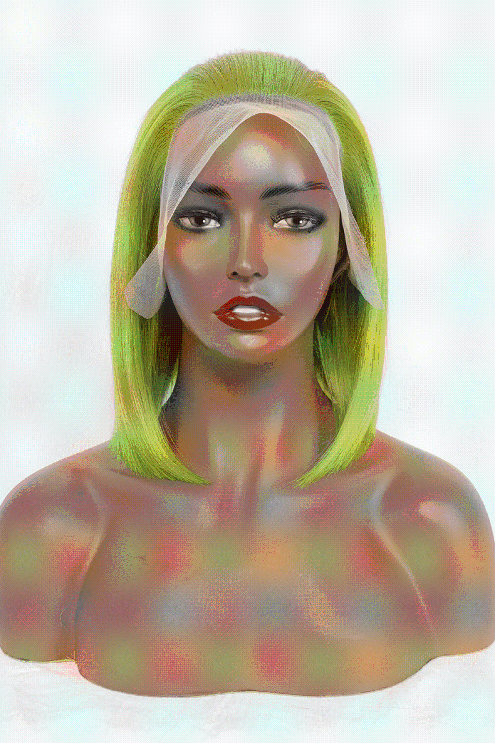 12″ 140g Lace Front Wigs Human Hair in Lime 150% Density