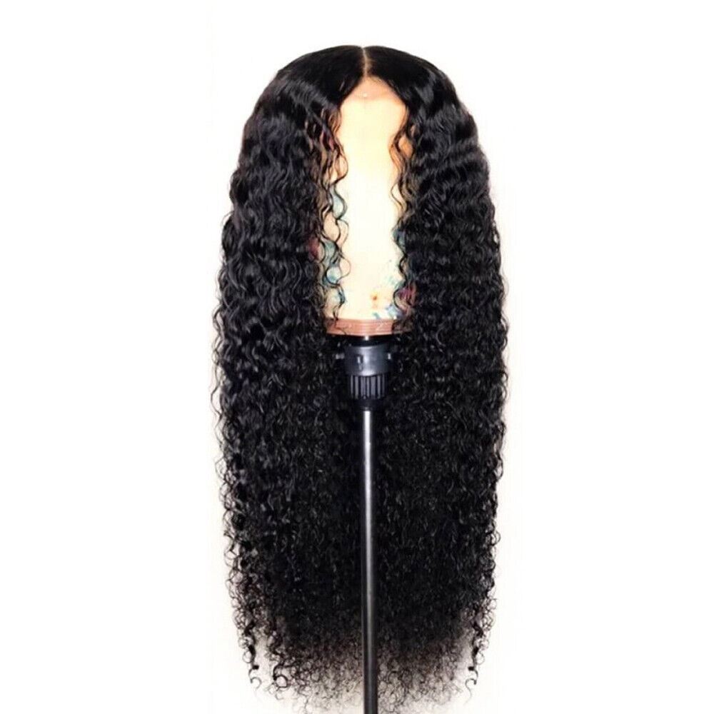 AA Hair Front Wig Womens Brazilian Human Long Curly Lace Wavy Hair Wigs US 2022