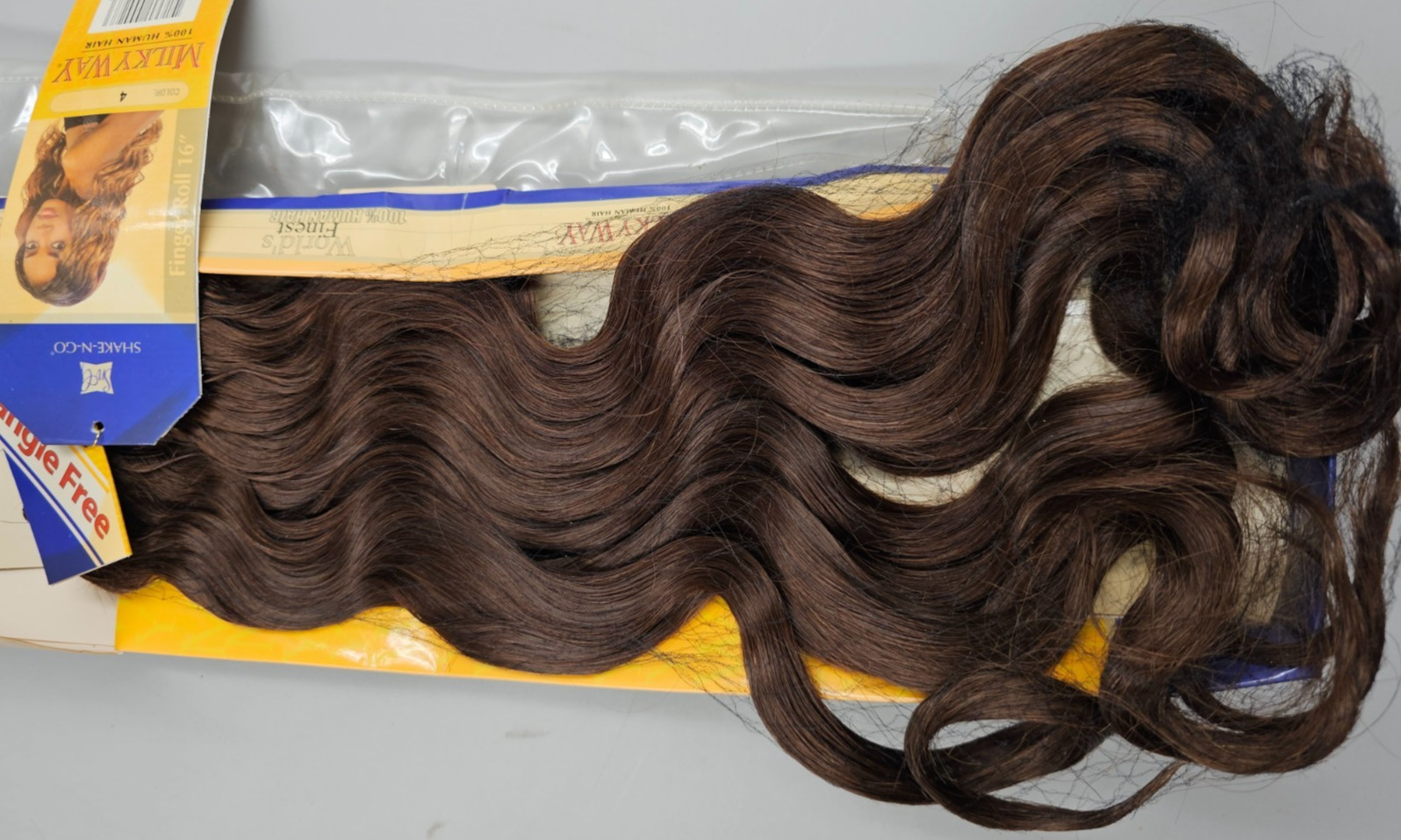 Milky Way 100% Human Hair 16″ Finger Roll Wave + FreeTress Synthetic Kelly Curl