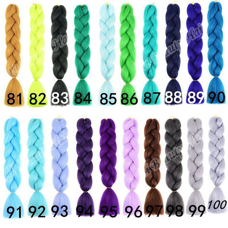 24″ 100g Straight Hair Braids Hair Synthetic Crochet Braiding Hair Extensions