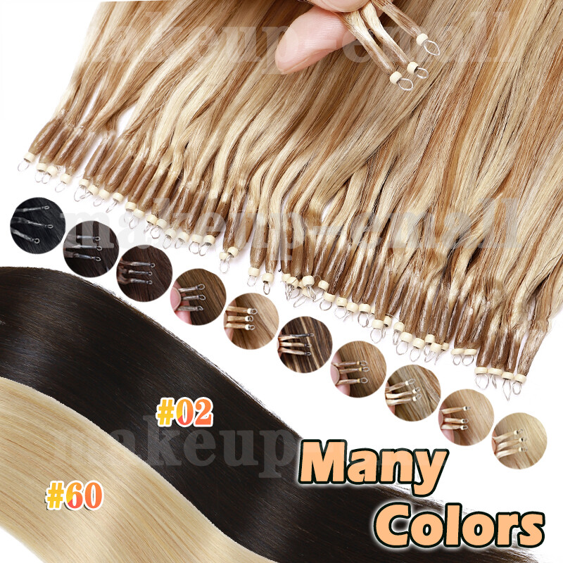 Straight Nano Bead Tip Ring 100% Real Remy Human Hair Extensions Thick 1gramms/s
