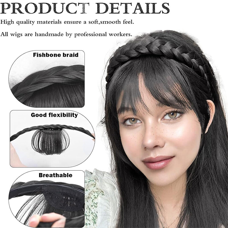 Clip in on Thin Neat Bangs Hair Front Fringe Hairpiece Hair Extensions AS Human