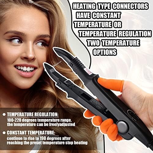 Keratin Hair Extension Kit: Heat Iron, Keratin Glue Granules, Protector Template