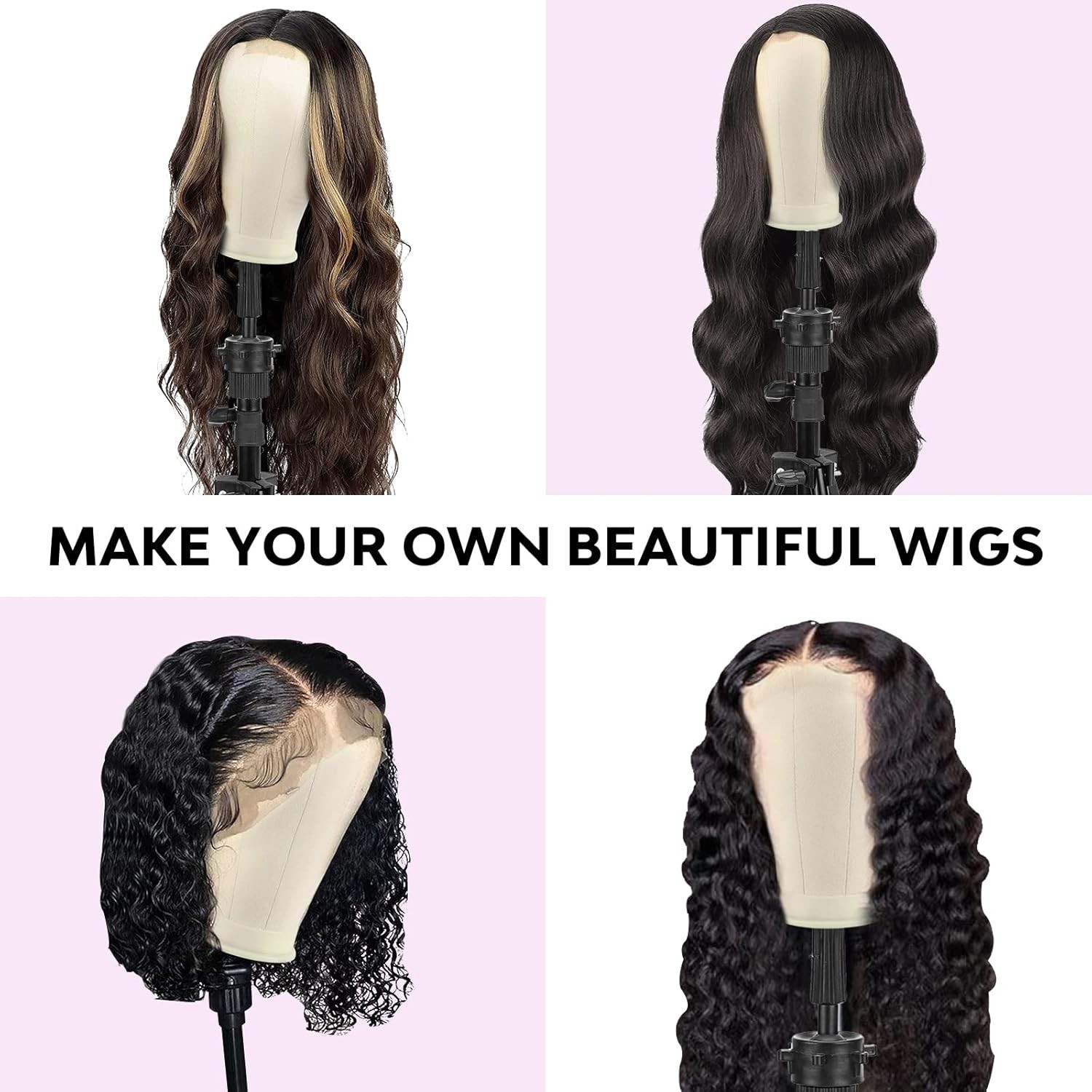 Complete Wig Making Kit: 23-Inch Canvas Head with Tripod & Styling Accessories