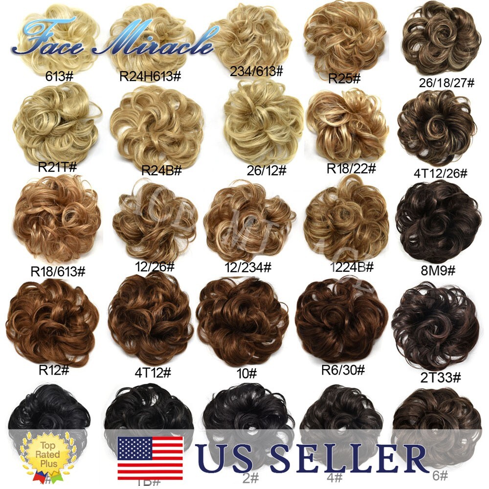 Curly Messy Bun Hair Piece Scrunchie Updo Hair Extension As Human Hair