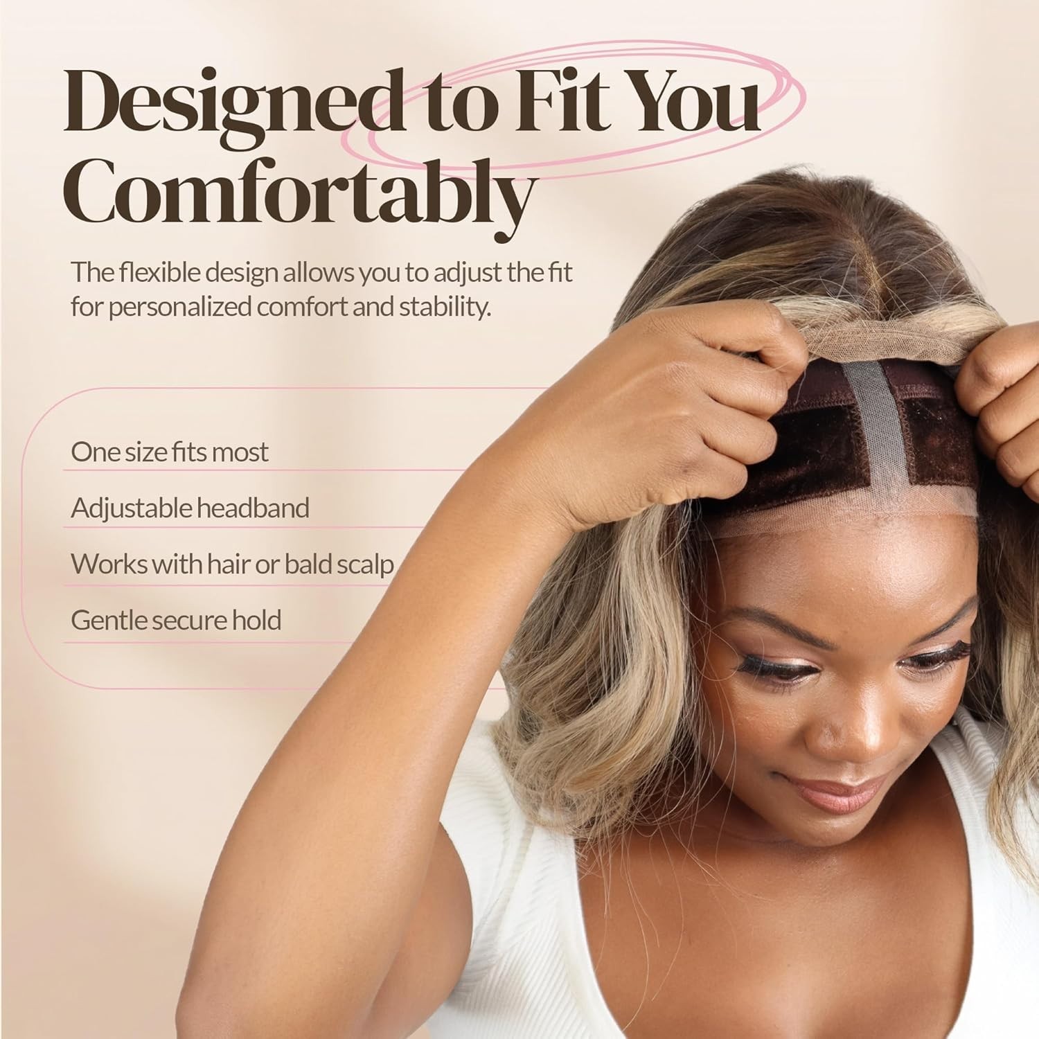 Adjustable Wig Grip Caps for Women – Secure Lace Top, Breathable & Soft Fabric