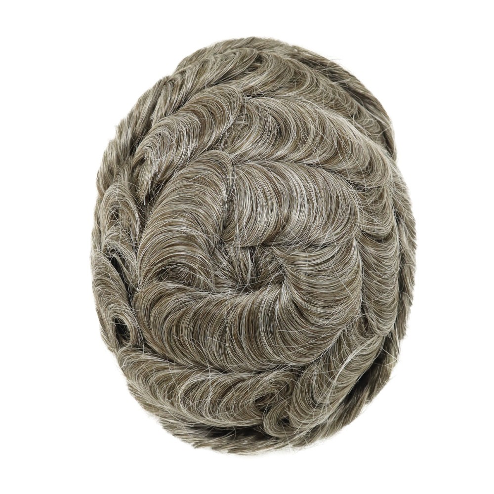 Toupee for Men Human Hair Replacement System Poly Skin Gent Hairpiece 8×10