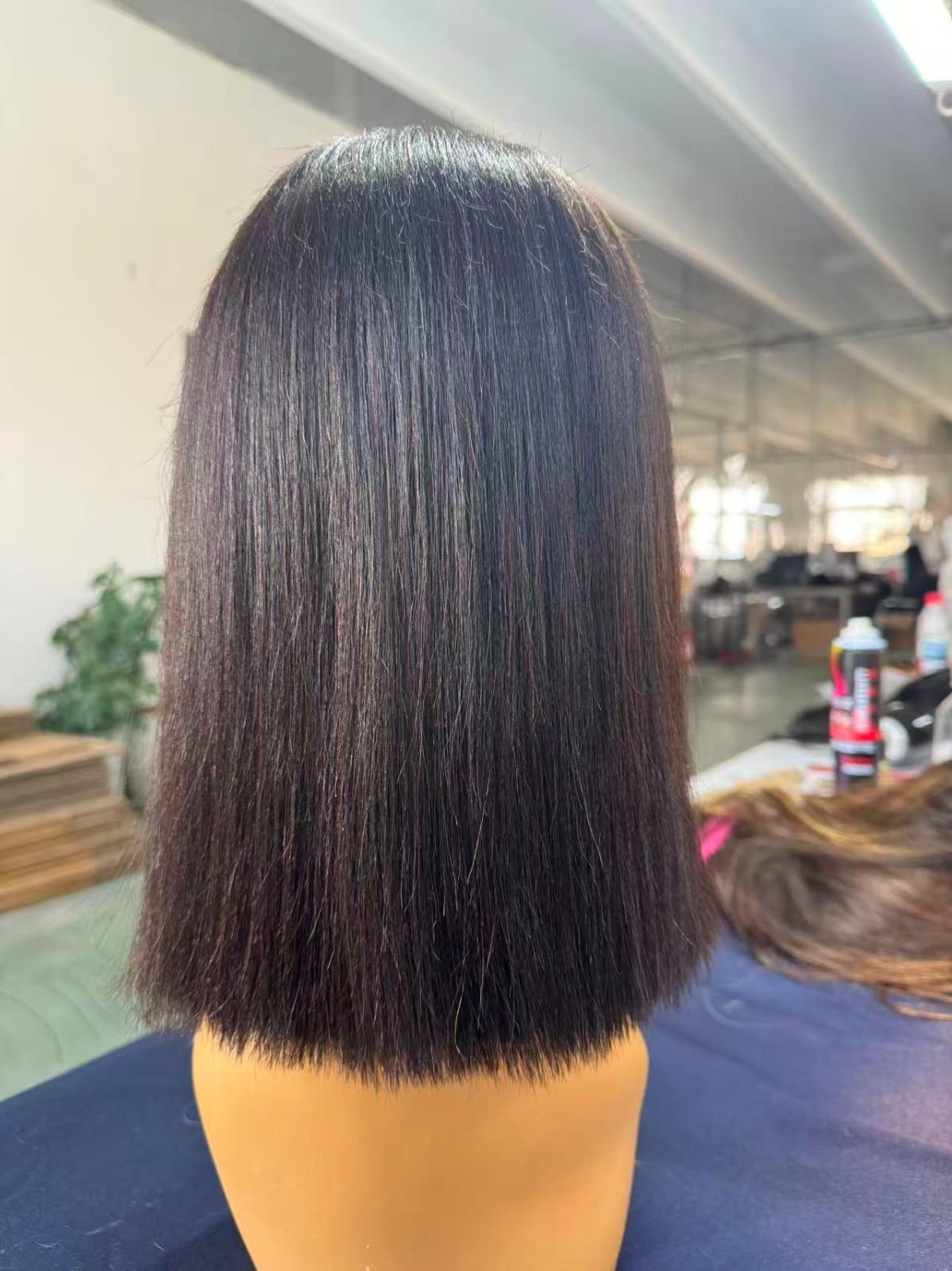 6*9 12in 180% yaki straight hd wig Bleached Knots 4c hairline 100% Human Hair