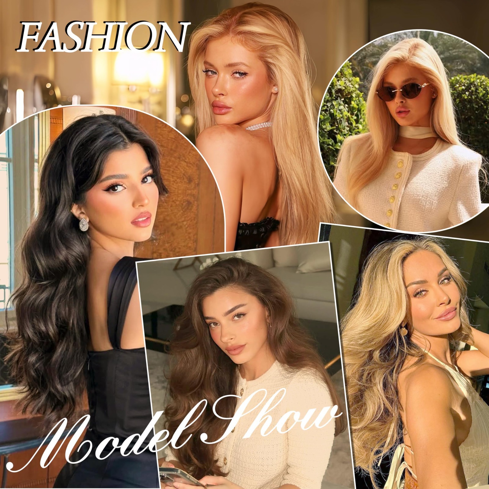 24″ 120g Clip-In Real Human Hair Extensions, Balayage Seamless Straight, 8Pcs