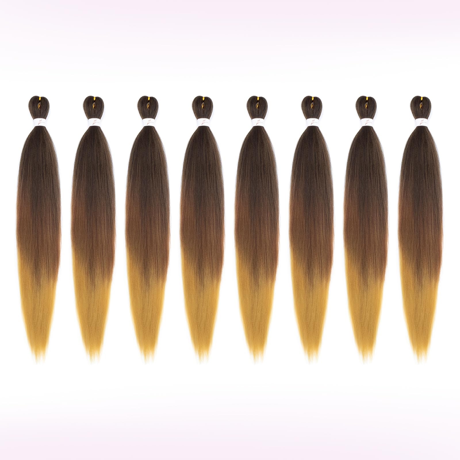28 Inch 8Packs #1B/27/30 Pre Stretched Braiding Hair For Women | Low Temperat…