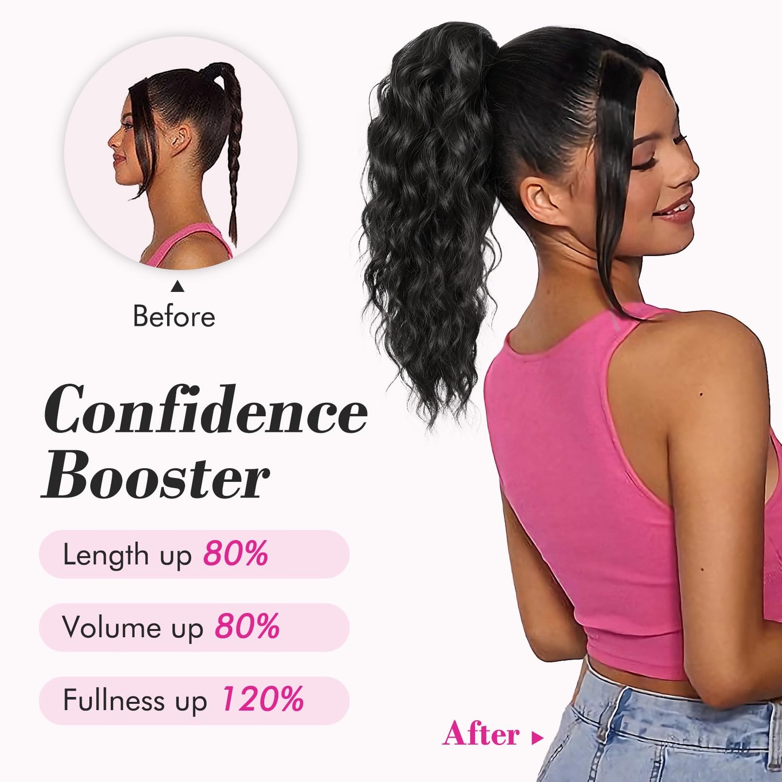 Ponytail Extension 14″ Chocolate Brown 140g Synthetic Hair – Claw Clip