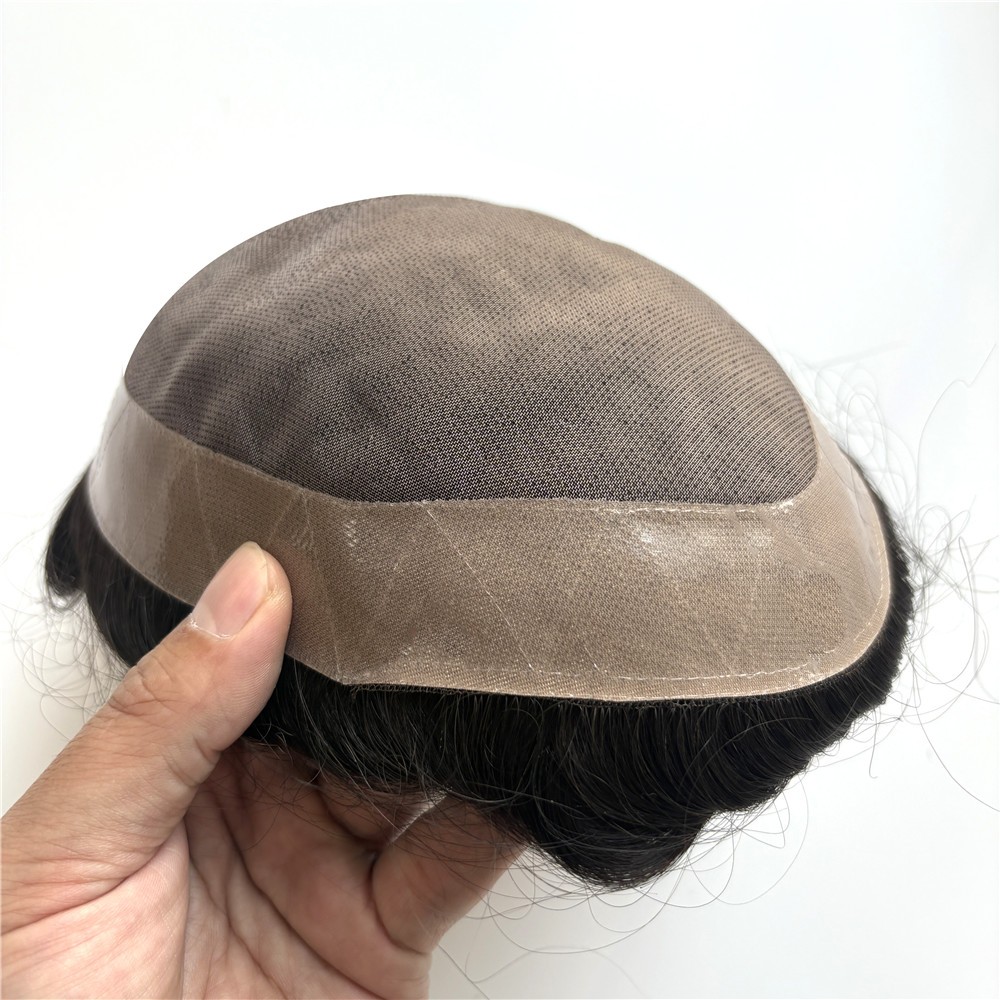 Mono Hair System For Men Hair Pieces Men’s Hair Replacement Human Hair Toupee
