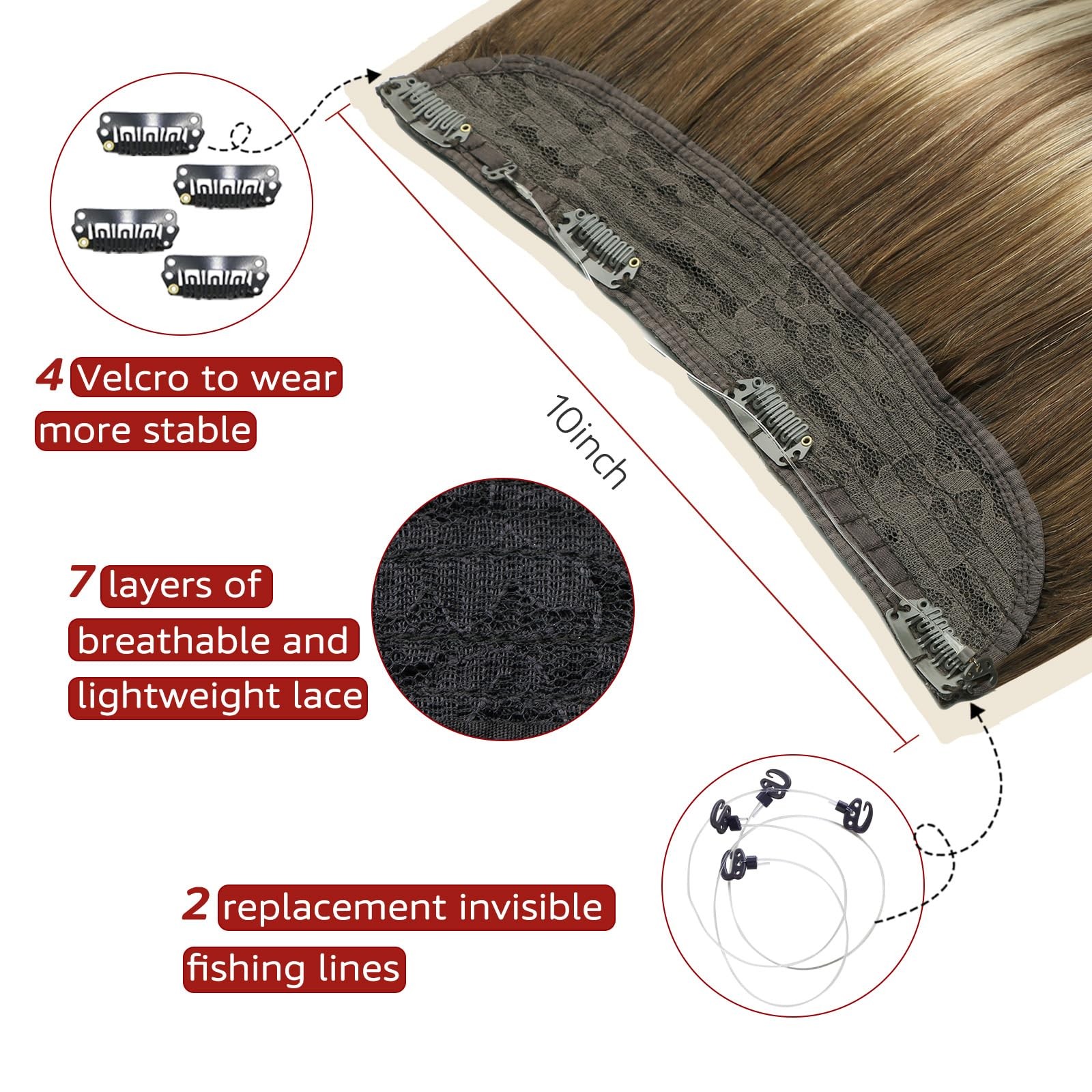 Safireny Wire Hair Extensions 70G Straight Hair Extensions Walnut Brown To Ash