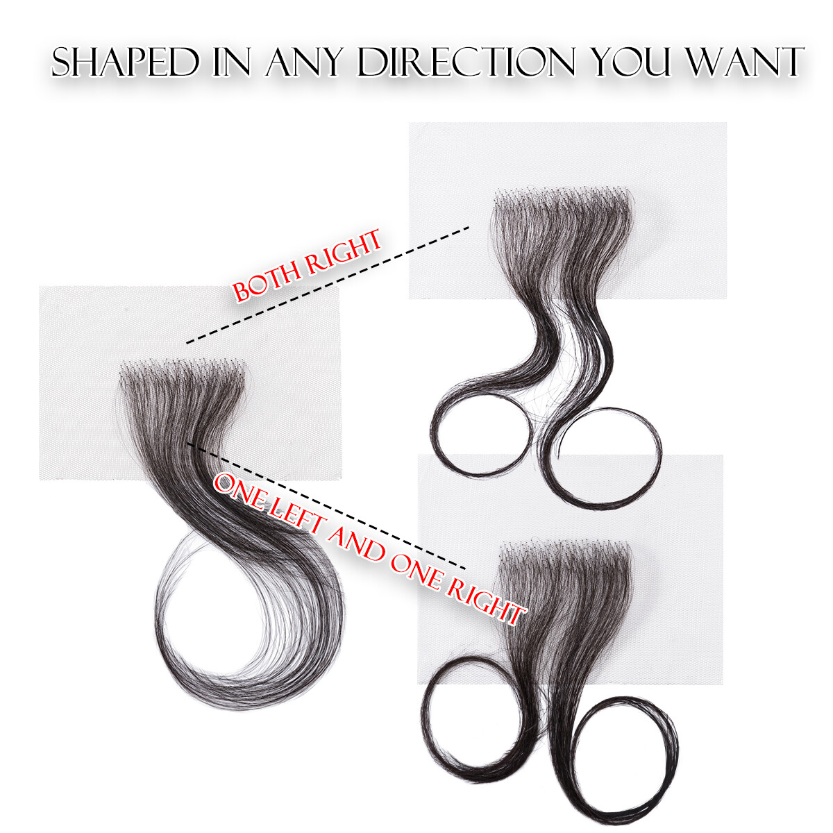 Natural Virgin 100% Real Human Hair Baby Hair Swiss Laced Hairline Edges Stripes