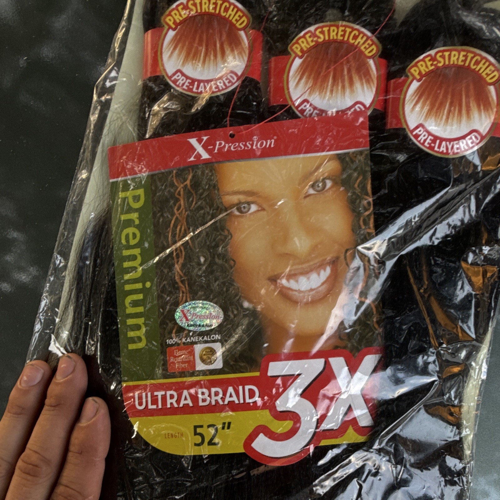 Outre X-Pression Ultra Braid 3X 52in Pre-Stretched Pre-Layered 1B Black