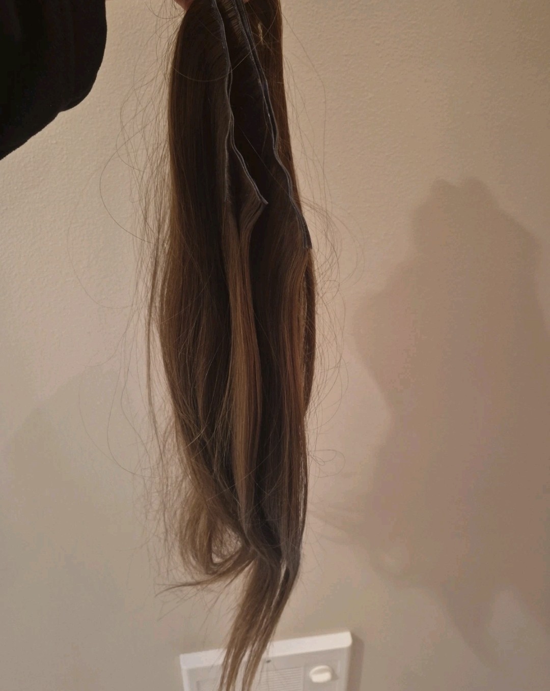 Human Hair Weft Extension Straight Medium/Brown 20-22 inchs