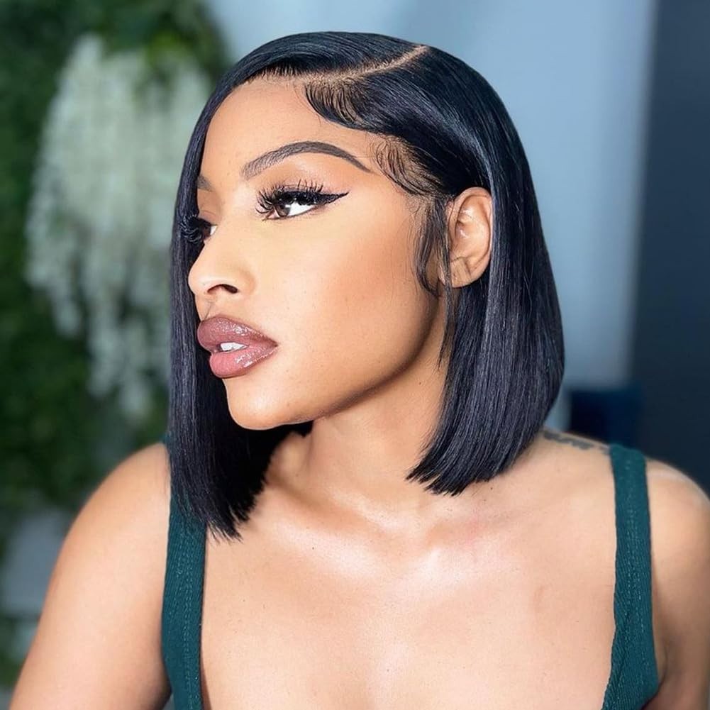 Bob Wig Human Hair 13×4 Lace Front Wig Human Hair Pre Plucked Short Straight Wig