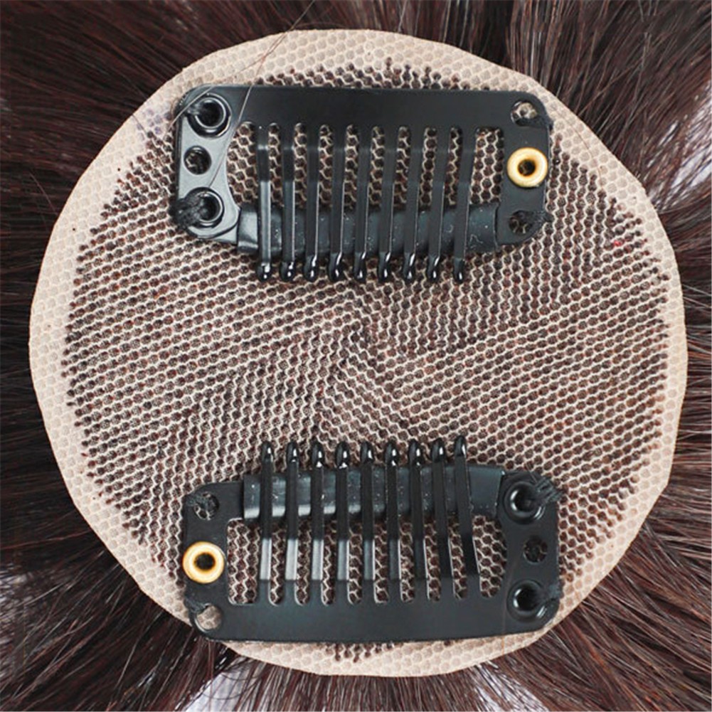 100% Real Human Hair Clip in Short Thin Hair For Men Hair Bangs Replacement