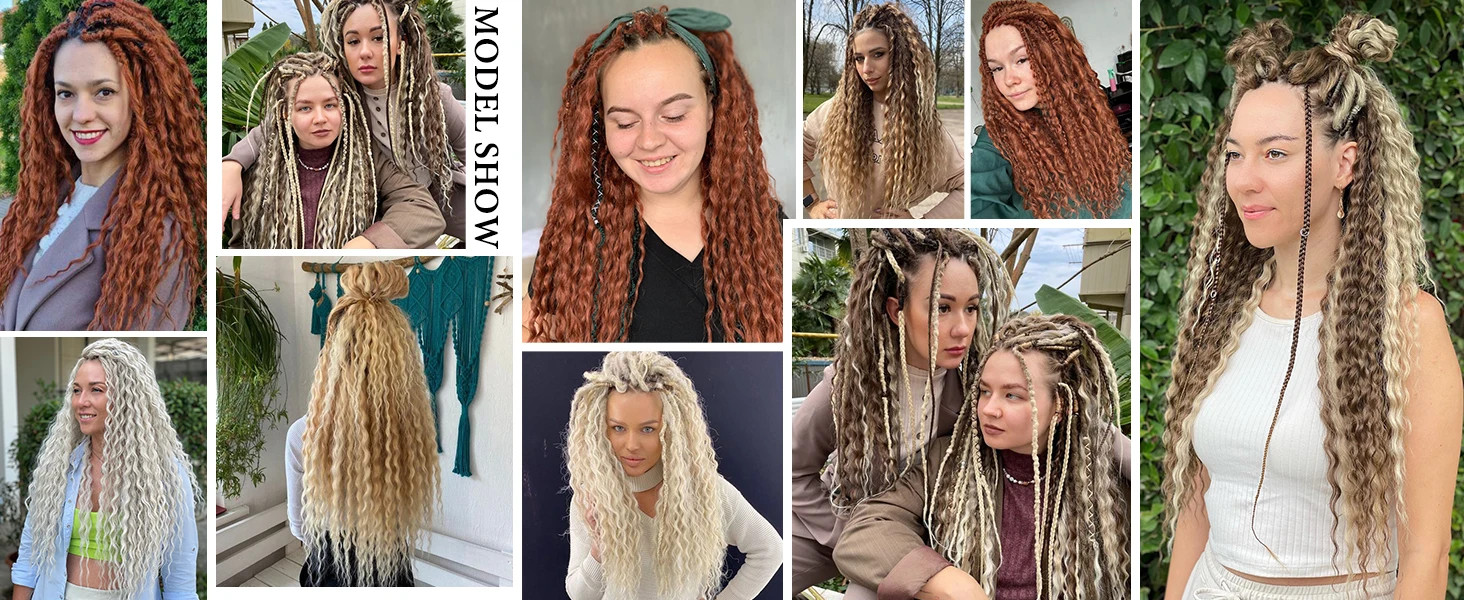 Hippie Style 3 In 1 Mixed Single End Dreadlocks 24 Inch 8 Strands Synthetic