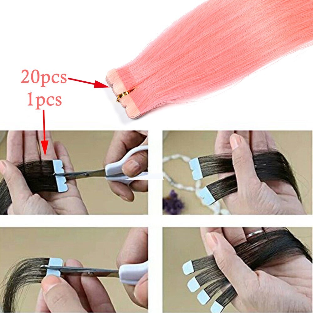 20″/24″ Tape in Hair Extensions Real Human Hair Invisible Tape In Hair Seamless