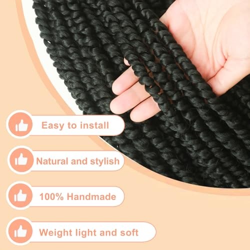 8 Packs Passion Twist Hair Pre Twisted 14 Inch Passion 14 Inch (Pack of 8) 1B