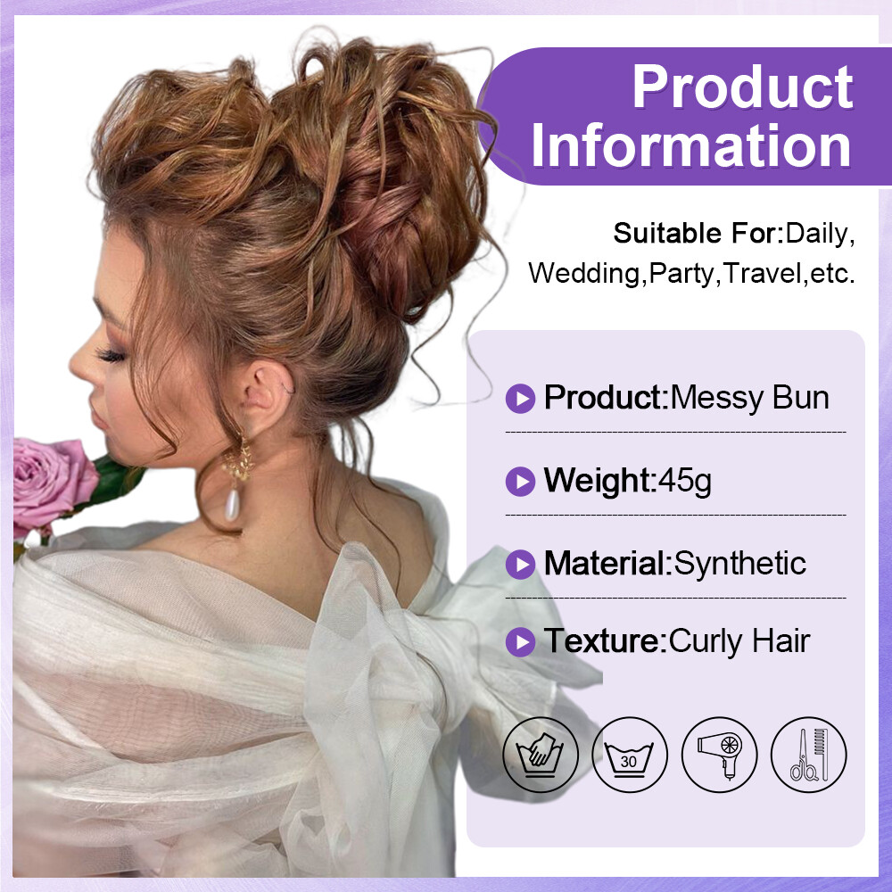 Messy Bun Piece Real As Human Hair Elastic Scrunchie Updo Ponytail Extensions US