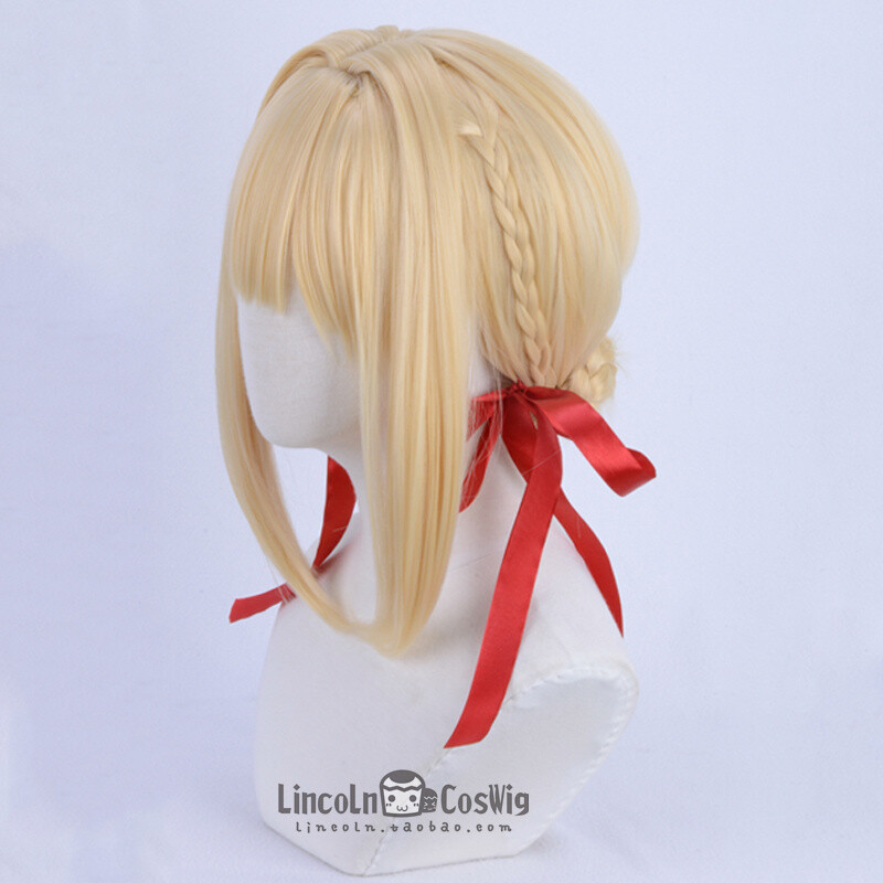 Anime Violet Evergarden Auto Memory Doll Cosplay Wig Light Golden Braid Hair
