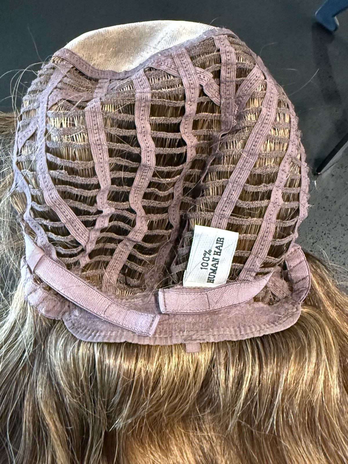 Human Hair Monofilament Wig, Auburn Brown, Layered, Long